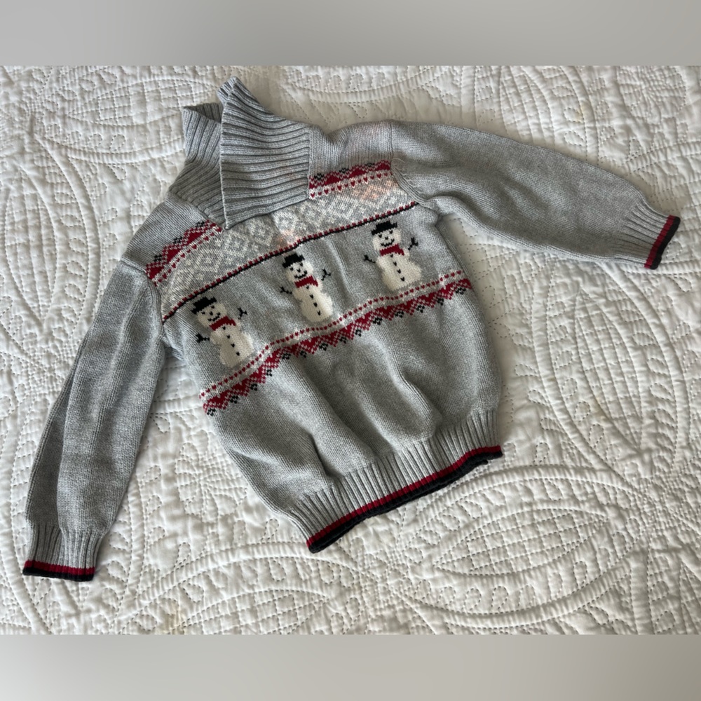 Gymboree Gray Snowman Sweater